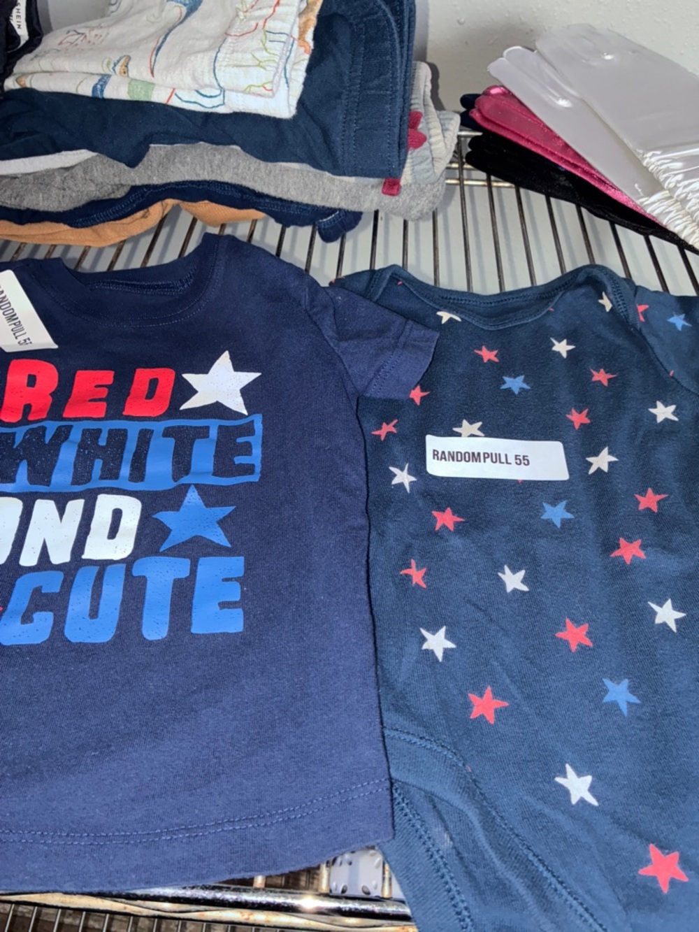 Navy Red & White Star Print Baby One-Piece Bodysuit - 2 Pack